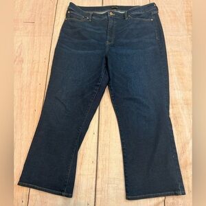 Women’s Size 14 Talbots Cropped Dark Denim Jeans Stretch READ